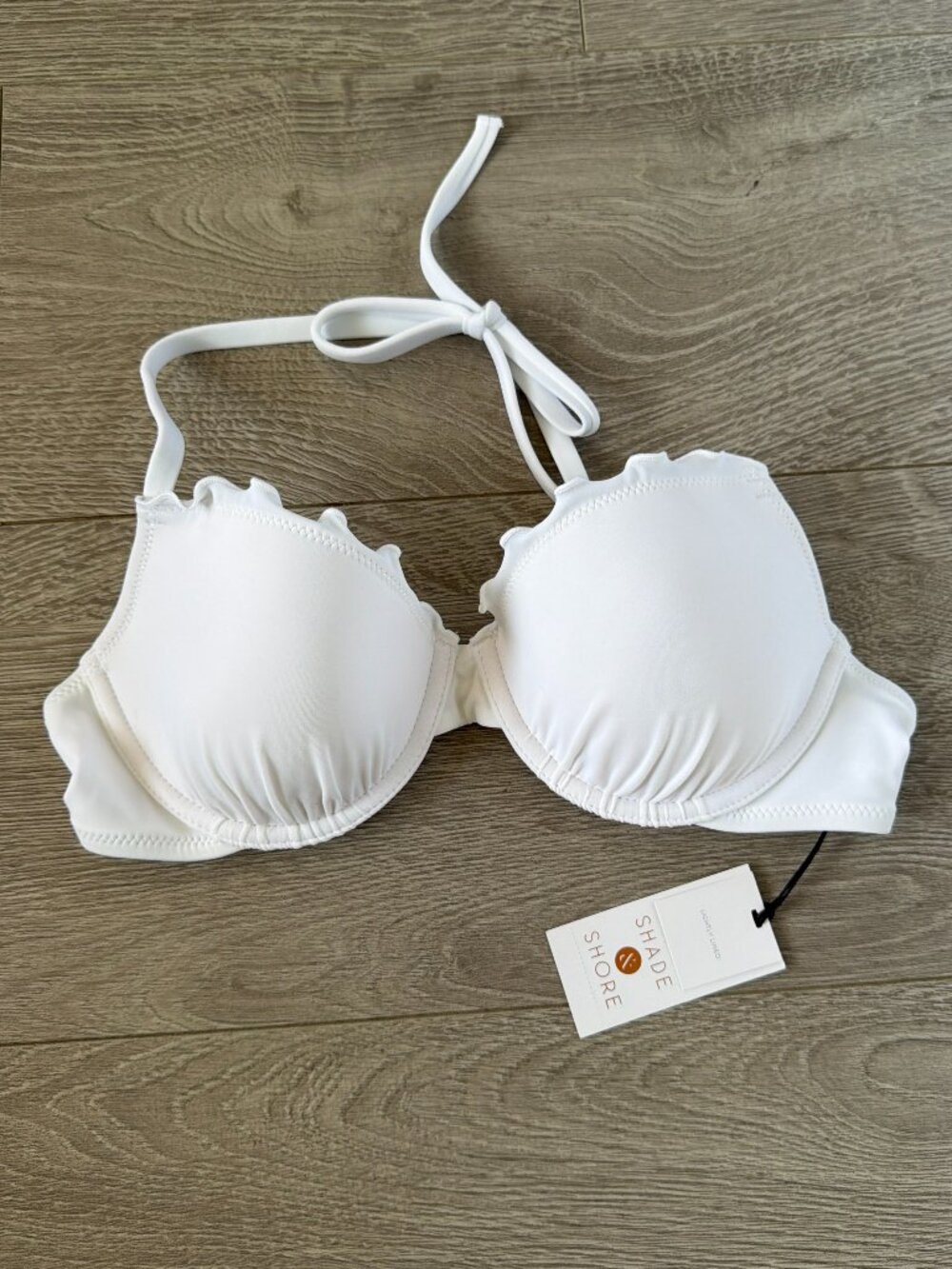 Shade & Shore White Bikini Top Size 34B NWT
